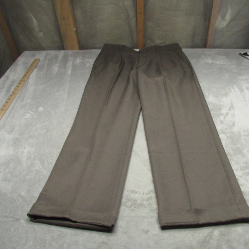 Merona Dress Pants Men 34x31.5 Brown‎ Pleated Casual Tailor Professional Trouser
